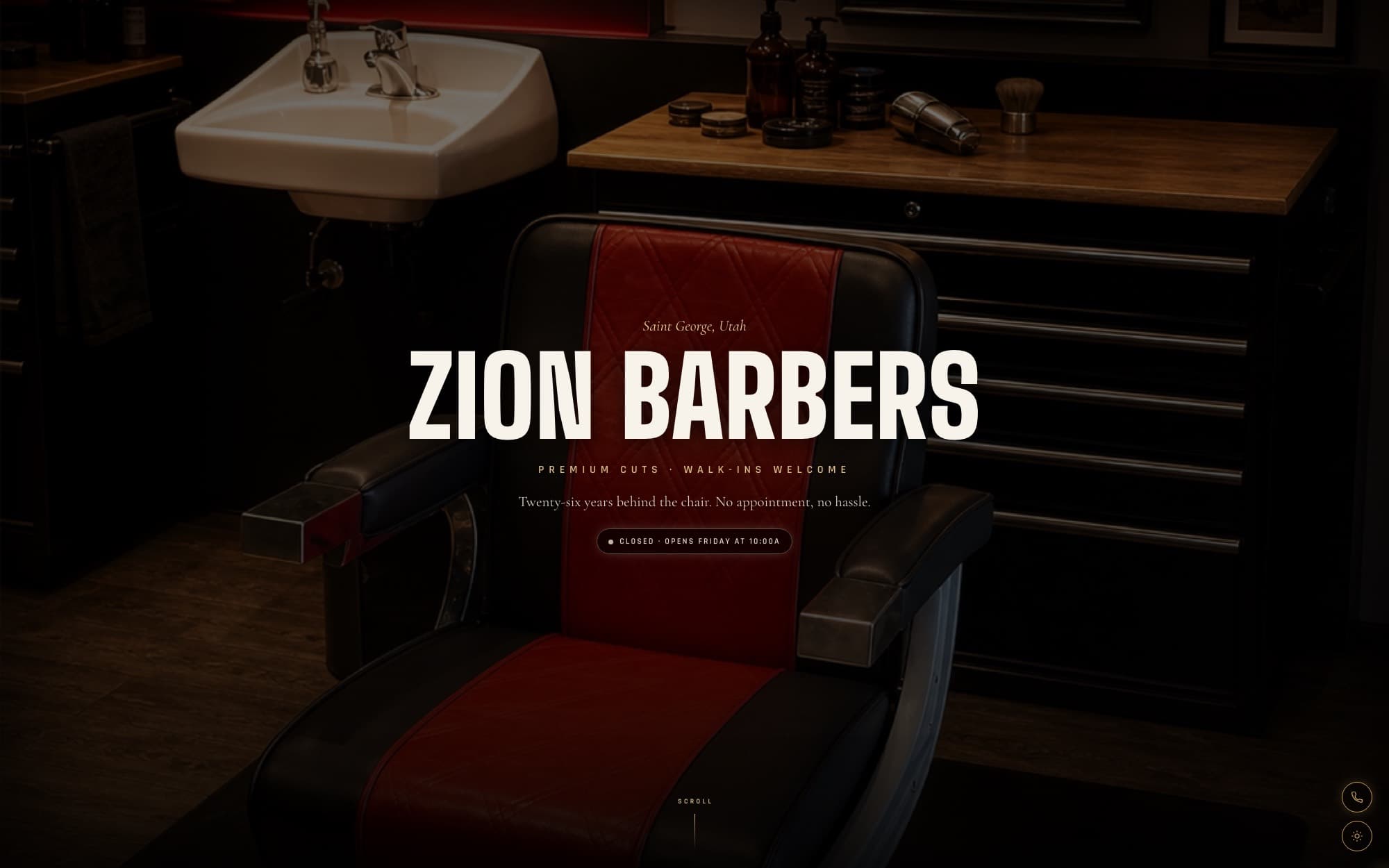 Zion Barbers, website by Paper Apothecary & Co.